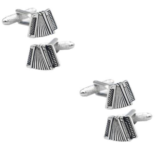 SOIMISS 2 Sätze Handgefertigte Akkordeon Manschettenknöpfe Für Herren Accessoires Für Smoking Und Hochzeitshemden Hochwertigem Kupfer Gefertigt Schwarz 2 Stück * 2 von SOIMISS