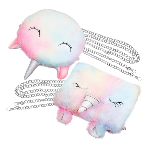 SOIMISS 2stücke Einhorn Tasche Für Mädchen Aus Plüschmaterial Mit Ausreichend Stauraum Für Tägliche Gegenstände Geeignet Für Spaziergänge Partys Und Einkäufe von SOIMISS