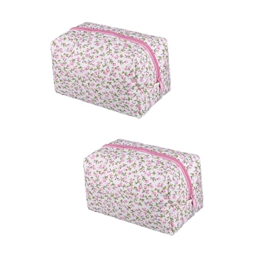 SOIMISS 2 Sets Kosmetiktasche Mit Blumenmuster Make Up Taschen Kulturbeutel Make Up Etui Organizer Kosmetiktasche Mini Make Up Tasche Reise Organizer Taschen Pad Halter Für Die von SOIMISS