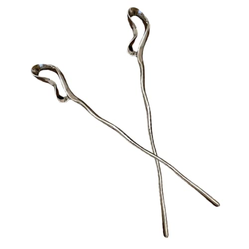 SOIMISS 2 Stck Chinesische Haarnadeln Metall Haarschmuck für Damen Dekorative Haarstäbchen für Dutt Glatt Langlebig Modischer Haarschmuck für Festliche Anlässe und Alltag von SOIMISS