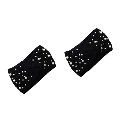 SOIMISS 2stücke Damen Stirnband Aus Weichem Fleece Mit Perlen Warmes Geflochtenes Haarband Für Winter Elegantes Design Für Partys Und Alltag Elastisch Und Bequem Perfektes Accessoire von SOIMISS