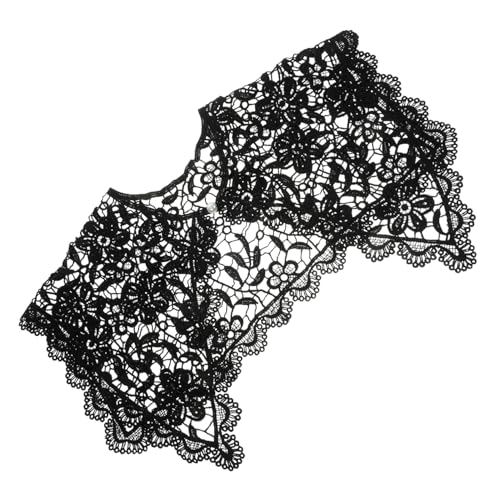 SOIMISS 2 Stk durchbrochener Schal Stickereikleid Kleideroveralls für elegant женская одежда ملابس نسائية Spitzenkleider Damenkleider Kragen falsches Baumwolle Black von SOIMISS