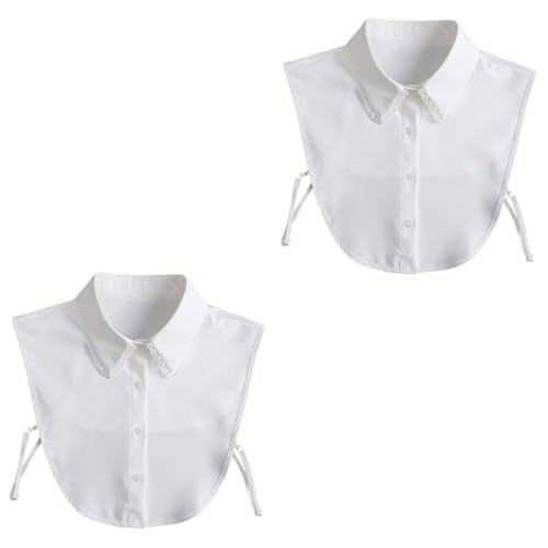 SOIMISS 2stücke Fake Shirt Collar Damen Aus Chiffon Weißer Spitzenkragen Abnehmbarer Blusenkragen Modisches Accessoire Für Vielseitige Outfits Für Jeden Anlass von SOIMISS