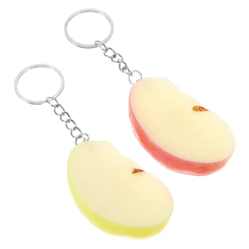 SOIMISS 2 Stück Apfel Schlüsselanhänger Künstliche Apfelscheiben Apfel Charm Schlüsselanhänger Apfel Anhänger Mini Apfel Ornament Apfelscheibe Schlüsselanhänger Gefälschte Apfel von SOIMISS