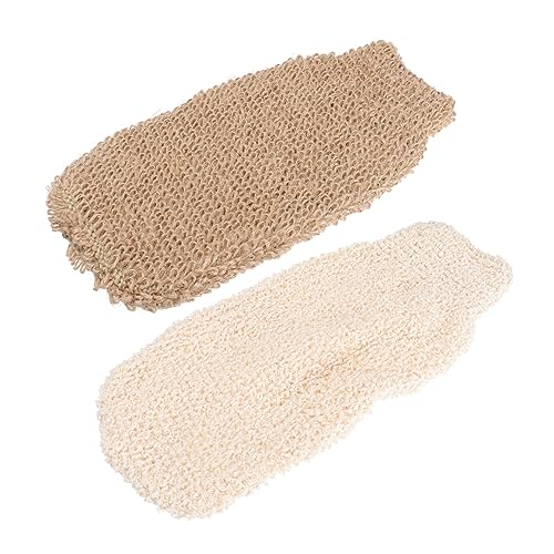 SOIMISS 2 Stück Badehandschuhe schrubben Schwämme, Badehandschuhe Handschuhe reinigen Reibung Badeschuhe Peelings handtücher Badetücher für zu Hause gewebte Badehandschuhe Jute Braun von SOIMISS