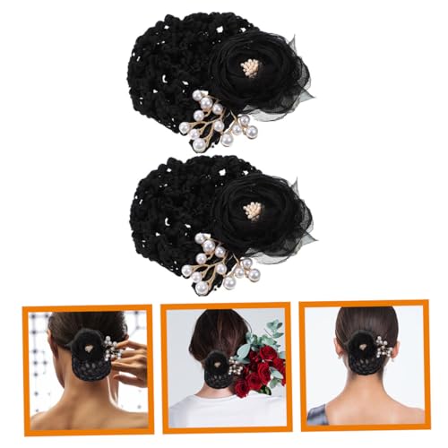 SOIMISS 2 Stück Blumen Haarnetz Clips aus Stoff und Metall Robuste Haarspangen für Damen Eleganter Haarnetz Halter für Dutt Leicht und Komfortabel für Arbeit und Festliche Anlässe von SOIMISS