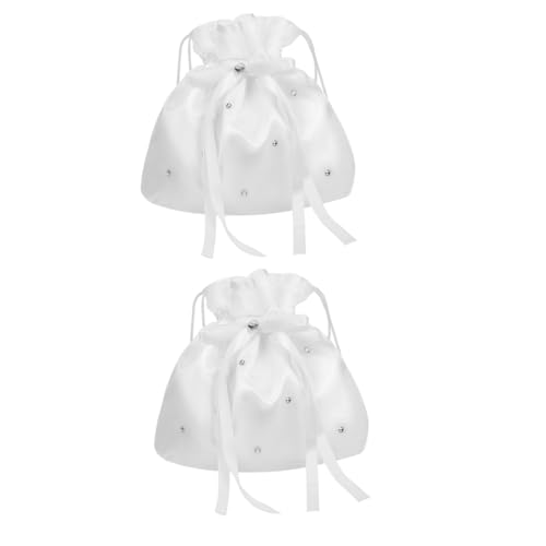 SOIMISS 2 Stück Brauttaschen aus Stoff mit Kordelzug Elegante Große Clutch Handtaschen für Hochzeitsgäste und Brautjungfern Praktische Party Bags für Frauen mit Geräumigem Innenfach von SOIMISS