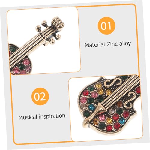 SOIMISS 2 Stück Broschen für Damen Vintage Violinendesign mit Funkelnden Strasssteinen Modische Metallnadeln als Strickjacken-clip Vielseitige Schmucknadeln für Kleidung und Accessoires von SOIMISS