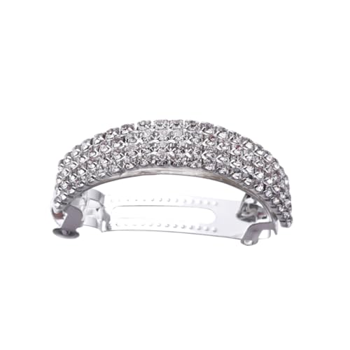 SOIMISS 2 Stück Damen Haarspangen aus Legierung mit Funkelnden Kristallsteinen Kurze Haarclips für Mädchen und Frauen Silberfarbene Barrettes für Festlichen Haarschmuck von SOIMISS