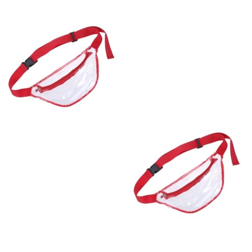 SOIMISS 2stücke Fashion wasserdichte Bauchtasche Aus Transparentem PVC Für Männer Und Frauen Rote Umhängetasche Für Strand Reisen Und Aktivitäten Verstellbarer Gürtel Leicht Und von SOIMISS