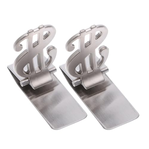 SOIMISS 2 Stück Edelstahl Geldklammer Metall Money Clip Klein Leicht Robust mit Kreativem Symbol Design für Herren Damen Praktische Geldbörse Portemonnaie Zubehör von SOIMISS