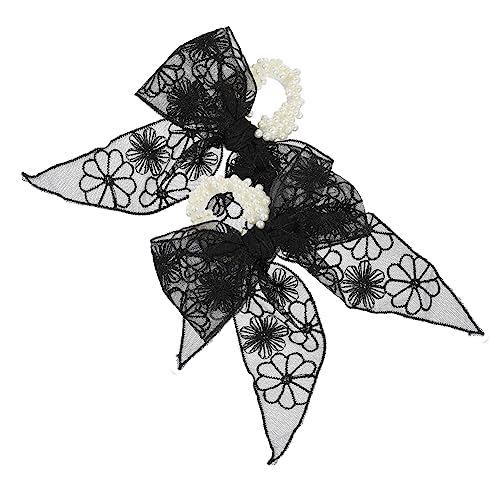 SOIMISS 2 Stück Elastische Perlen Haarbänder Mit Spitzen Bogen Für Frauen Modische Haargummis Für Pferdeschwanz Hochzeiten Und Partys Dehnbar Und Elegant von SOIMISS