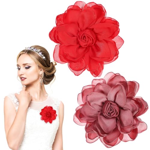 SOIMISS 2 Stück Elegante Rosenbroschen Hochwertigem Stoff Zarte Blumen anstecker für Brautkleider Hochzeit und Festliche Dekoration Vielseitig für Kleider Hüte Pullover Geeignet von SOIMISS