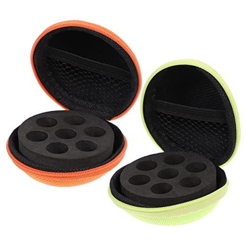 SOIMISS 2 Stück Eva Ätherische Öle Tasche Teilig mit Fächern Robuster Organizer für Parfümflaschen Tragbare Aufbewahrungstasche Hellgrün und Orange Schutz und Sortierung für Fläschchen von SOIMISS