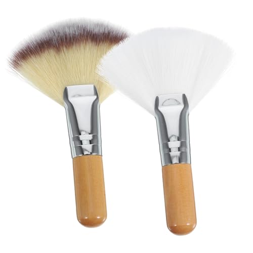 SOIMISS 2 Stück Fächer Make up Pinsel Für Lose Puder Und Highlighter Kurzer Griff Weich Für Präzises Auftragen Für Frauen Für Gesichts Make up von SOIMISS