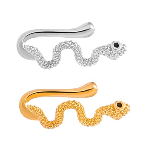 SOIMISS 2 Stück Fake Nose Rings Teilig U Förmige Nasenklammer Nicht Piercing Schmuck Damen Vielseitig Tragbar als Clip Nasenring Ohr Schmuck Party Accessoire von SOIMISS