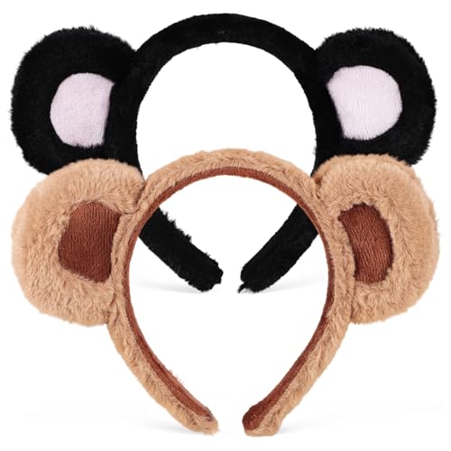 SOIMISS 2 Stück Flauschiges Bärenohren Haarband Weiches Stirnband für Make Up Spa Gesichtsreinigung Cosplay Kostüm Erwachsene Niedlich und Bequem von SOIMISS