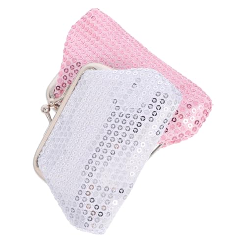SOIMISS 2 Stück Glitzer Pailletten Geldbörse mit Kiss-Lock Verschluss Kleine Sparkly Münztasche für Mädchen Einfache Handhabung für Kleinkinder von SOIMISS