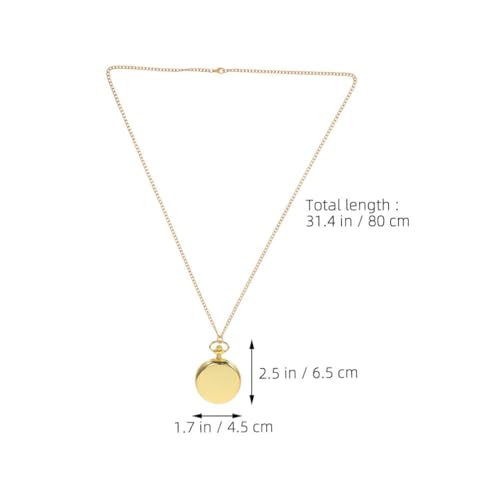 SOIMISS 2 Stück Große Taschenuhr mit Kette Damen Herren Doppelseitige Glatte Oberfläche Vintage Quarz Anhänger Uhr Stilvolle Halskette für Party Hochzeit Viktorianisches Design von SOIMISS