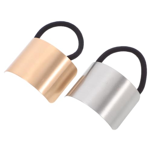SOIMISS 2stücke Haargummi Aus Legierung Mit Pferdeschwanzhalter Stretch-haarring Haarseil Für Frauen Und Mädchen Silber Oder Goldener Ring von SOIMISS