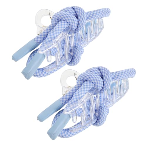 SOIMISS 2 Stück Haarklammern mit Schleifen Blaue Karomuster Rutschfeste Kleine Haarklammern Starker für Pferdeschwanz Halbe Hochsteckfrisuren Haarschmuck für Damen von SOIMISS