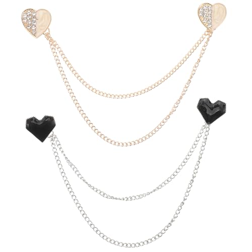 SOIMISS 2 Stück Herzbrosche mit Modischer Quaste Elegantes Damenaccessoire für Strickjacke Schal Pullover Mantel Gefertigt Verschenken von SOIMISS