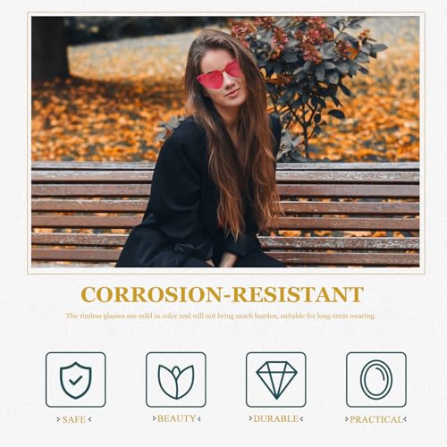 SOIMISS 2 Stück Herzförmige Rahmenlose Partybrillen aus PC material Leicht Modisch für Festivals Geburtstage Halloween und Alltag als Partyzubehör und Accessoire von SOIMISS