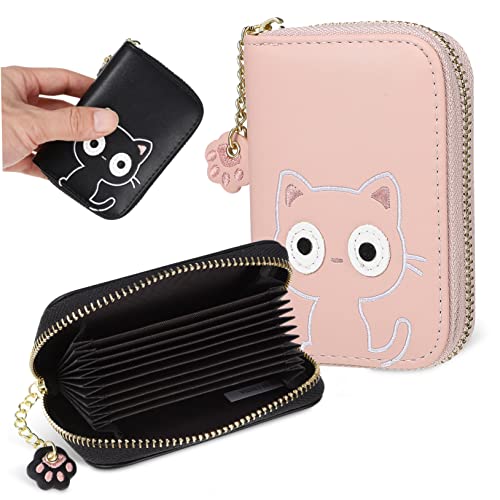 SOIMISS 2stücke Kleine Geldbörsen Katzen-Portemonnaie Mit Reißverschluss Kartenetui Aus Pu- Für Damen Und Mädchen von SOIMISS