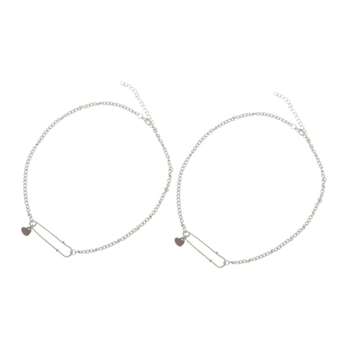 SOIMISS 2 Stück Kreative Paperclip Halskette für Damen Einzigartige Sicherheitsnadel Anhänger Zarte Clavicle Chain Auffällige Büroklammer Kette Modischer Alltags schmuck von SOIMISS