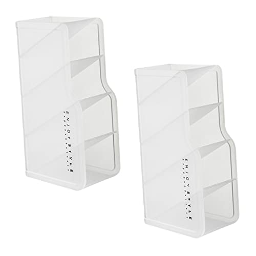 SOIMISS 2 Stück Lippenstift Aufbewahrungsbox Desktop Organizer mit Fächern Staubschutz Kosmetikhalter für Lippenstifte Nagellack und Gesichtscreme Weiß von SOIMISS