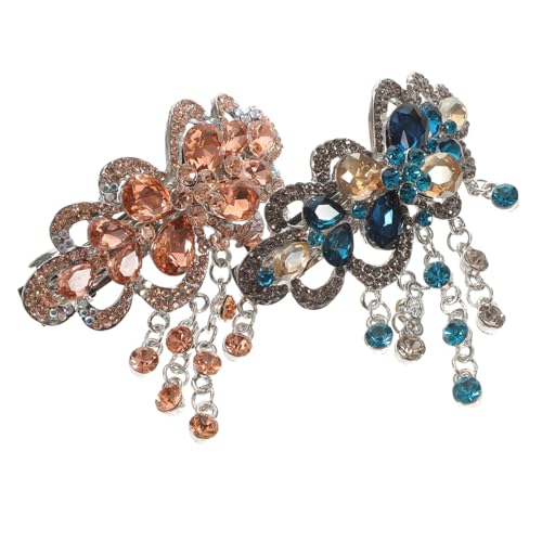 SOIMISS 2 Stück Luxuriöse Haarklammern mit Strasssteinen und Quasten Großer Feder haarclip für Damen Vintage Haaraccessoires für Teen Modischer Haarschmuck für Hochzeit Party Alltag von SOIMISS