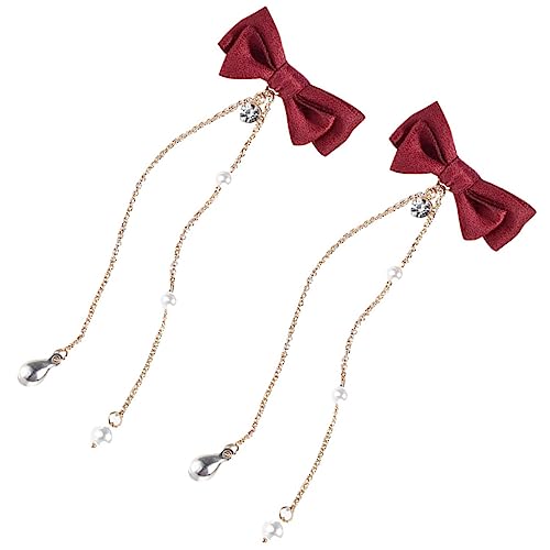 SOIMISS 2 Stück Mädchen Haarspangen mit Schleifen Design Kreative Haarklammern für Haarschmuck für Alltag Rot von SOIMISS