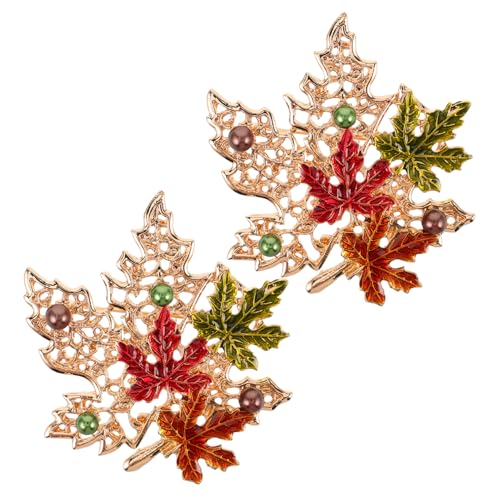 SOIMISS 2 Stück Metallische Pullover Clips für Frauen Kreative Herbstblätter Cardigan Pin für Kleidung Taschen Schmuckaccessoires von SOIMISS