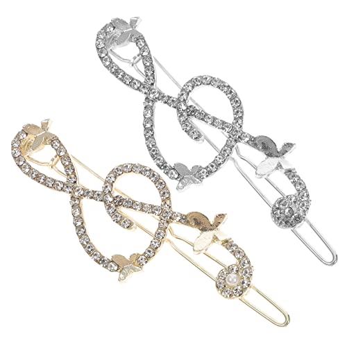 SOIMISS 2stücke Musiknoten-haarspangen Aus Legierung Mit Strass-intarsien Für Frauen Und Mädchen Als Kopfschmuck Für Verschiedene Anlässe von SOIMISS