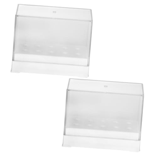 SOIMISS 2 Stück Nail Drill Bit Organizer Case Teiliges Fach Aufbewahrungsständer aus Transparentem Kunststoff für und Maniküre Langlebig Leicht Praktisch für Ordentlichen Arbeitsplatz von SOIMISS