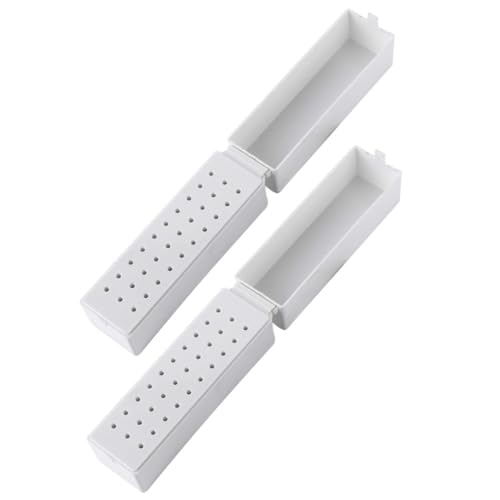 SOIMISS 2 Stück Nail Drill Bits Aufbewahrungsbox Fächer Nagelbohrer Halter für Nagelstudio und Heimgebrauch Praktische Leichte und Langlebige Nagelkunst Organizer Box mit Deckel von SOIMISS