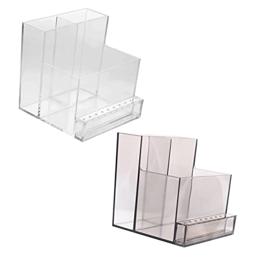 SOIMISS 2 Stück Nail Drill Bits Aufbewahrungsbox Teilig Transparent und Durchsichtig Nagelfräser Organizer mit Bohrerhalter und Ständer Praktischer Nagelpolierer Halter für Maniküre von SOIMISS