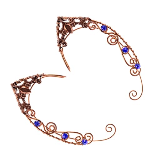 SOIMISS 2 Stück Ohrclips mit Strasssteinen Ohrklemme Ohrloch Kupferfarbener Schmuck für Damen Luxuriöses Ear Buckle Accessoire Kreatives Design für Alltag und Party von SOIMISS