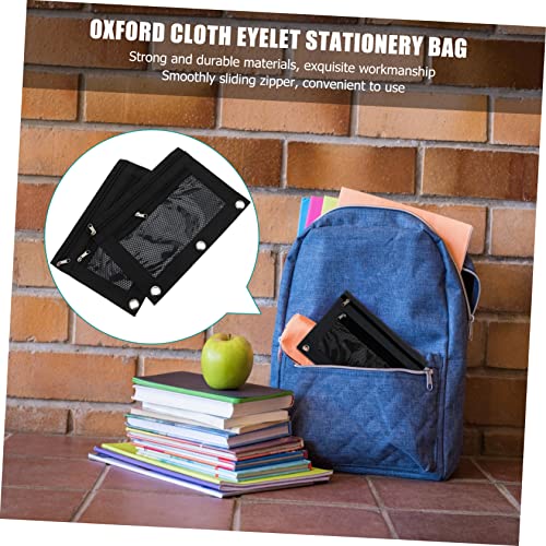 SOIMISS 2 Stück Oxford Stiftetasche mit Löchern Doppellagiges Federmäppchen aus Robustem Oxford mit Netzfenster und Reißverschluss für Schule Büro und Organizer von SOIMISS