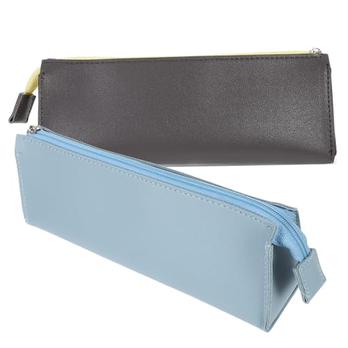 SOIMISS 2 Stück PU Leder Mäppchen Pencil Case mit Großer Kapazität Wasserabweisend Multifunktional als Federmäppchen oder Schminktasche für Schule Büro und Reisen Praktische Aufbewahrung von SOIMISS
