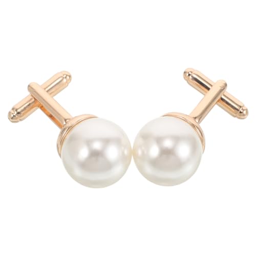 SOIMISS 2 Stück Perlen Manschettenknöpfe für Französische Hemden Langlebige Zinklegierung Handwerkskunst Vielseitig für Business Hochzeit Formelle Anlässe Geeignet von SOIMISS