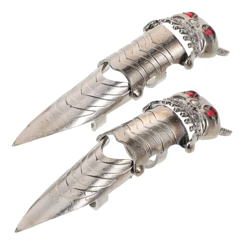 SOIMISS 2 Stück Retro Gothik Eulen Finger Ringe Metall für Frauen Verstellbare Auffällige Vollfinger Ringe für Karneval Halloween und Cosplay von SOIMISS