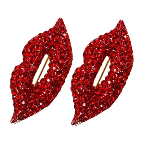 SOIMISS 2 Stück Rote Lippen Brosche mit Strasssteinen Kristallbrosche für Damen Eleganter Schmuck für Hochzeiten Partys und Valentinstag Langlebiges Modeaccessoire für Kleidung von SOIMISS