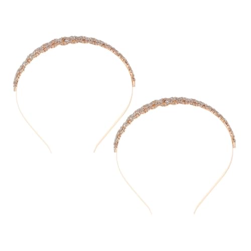 SOIMISS 2stücke Strass-kopfschmuck Haarband Für Damen Hochzeitsschmuck Stilvolles Stirnband Haarschmuck Mit Kristallen Kopfstück Für Braut Accessoire Für Party Strass-haarband Schmuck von SOIMISS