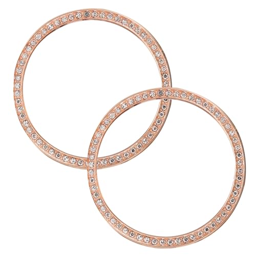 SOIMISS 2 Stück Teiliges Diamantbesetzter Metall Lünette Uhr Lünette Ring Roségold Kratzfester Smartwatch Bezel Protector Stilvoller Austauschbarer Uhrenschmuck für Damen und Herren von SOIMISS