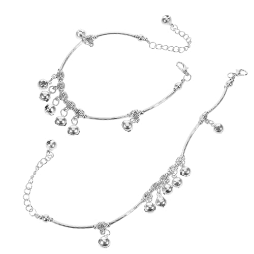 SOIMISS 2 Stück Teiliges Ethnisches Fußkettchen für Frauen Verstellbare Glocken Anklets für Bauchtanz Barfußschmuck und Strandauftritte Accessoire für Hochzeiten und Tanzproben von SOIMISS