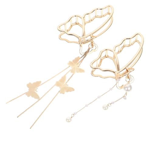 SOIMISS 2 Stück Teiliges Haarklammer Schmetterling Haarklammern aus Robustem mit Perlen und Quasten Modischer Haarschmuck für Mädchen Geeignet für Hochzeit Party und Alltag von SOIMISS