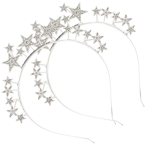 SOIMISS 2 Stück Teiliges Haarreif Stern Form Glitzernder Metall Haarschmuck Leichtes Stirnband für Mädchen Haar Dekoration für Party und Festtage von SOIMISS