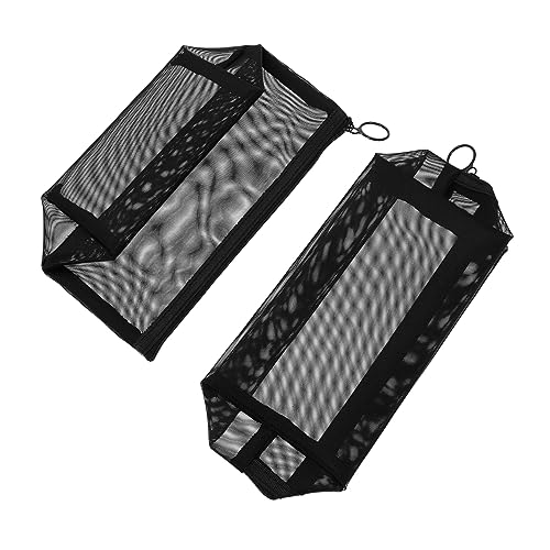 SOIMISS 2 Stück Teiliges Herren Reise Kulturbeutel aus Schwarzem Transparentem Netzstoff Großer Kapazität Leichter Kosmetik Organizer mit Robustem Reißverschluss Vielseitig für Outdoor von SOIMISS