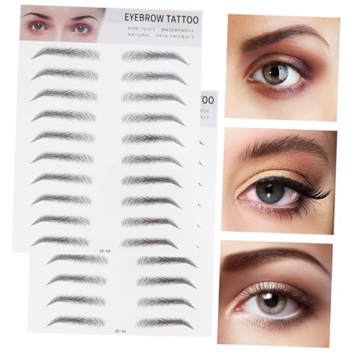 SOIMISS 2stücke Augenbrauen-transfer-sticker Künstliche Augenbrauenimitation Haarähnliche Augenbrauen-make-up-hilfe Für Männer Und Frauen Schwarz Stil von SOIMISS